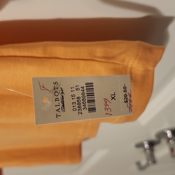 Talbots cotton 3/4 sleeves orange shirt XL - Picture 4 of 4
